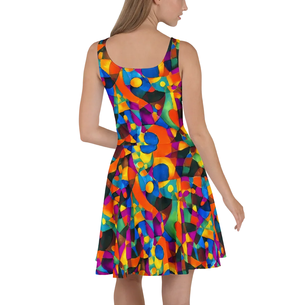 Galactic Jigsaw on Skater Dress — Back