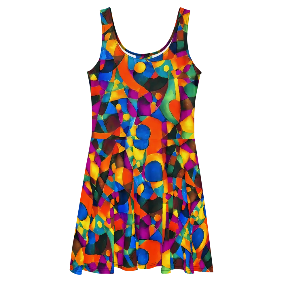 Galactic Jigsaw on Skater Dress — Front