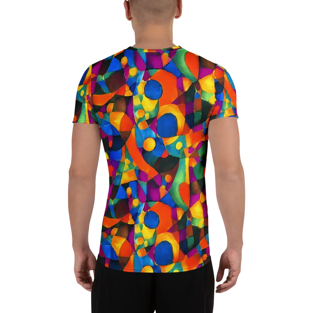 Galactic Jigsaw on Men's Athletic T-Shirt — Back