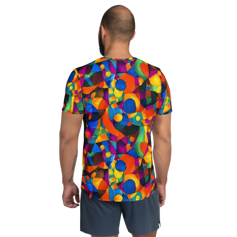 Galactic Jigsaw on Men's Athletic T-Shirt — Back