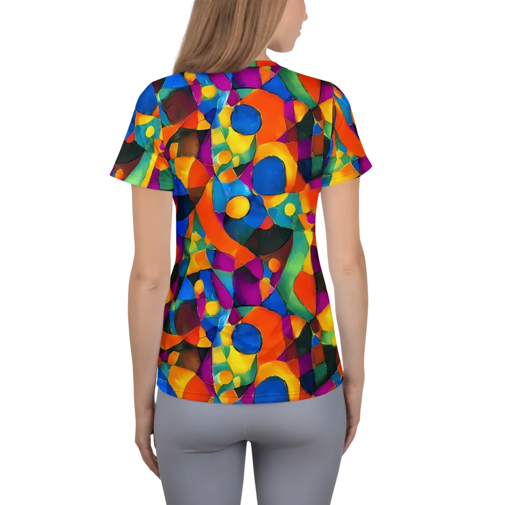 Galactic Jigsaw on Women's Athletic T-Shirt — Back