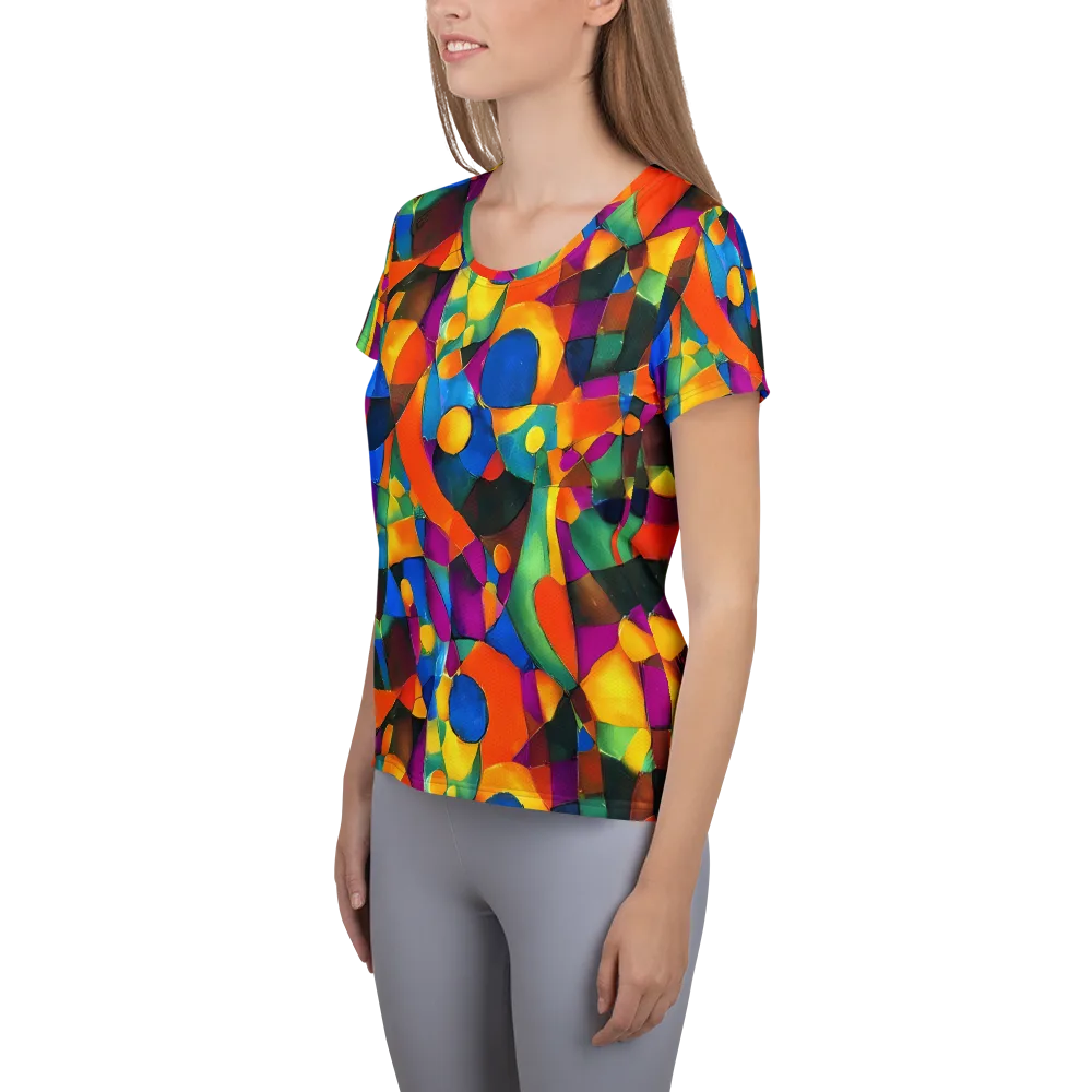 Galactic Jigsaw on Women's Athletic T-Shirt — Left