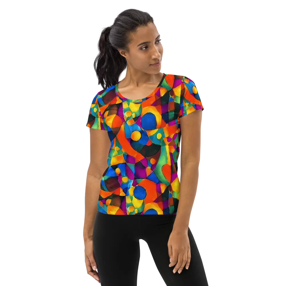 Galactic Jigsaw on Women's Athletic T-Shirt — Front