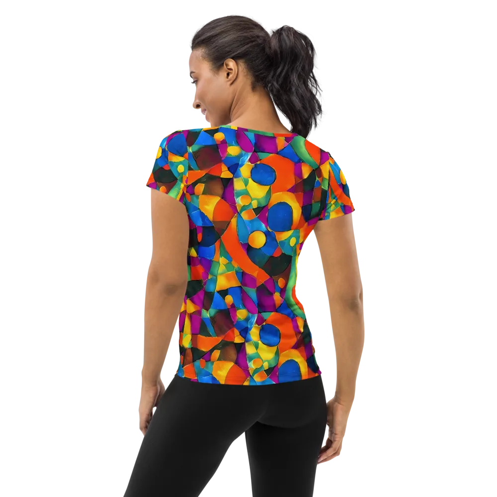 Galactic Jigsaw on Women's Athletic T-Shirt — Back