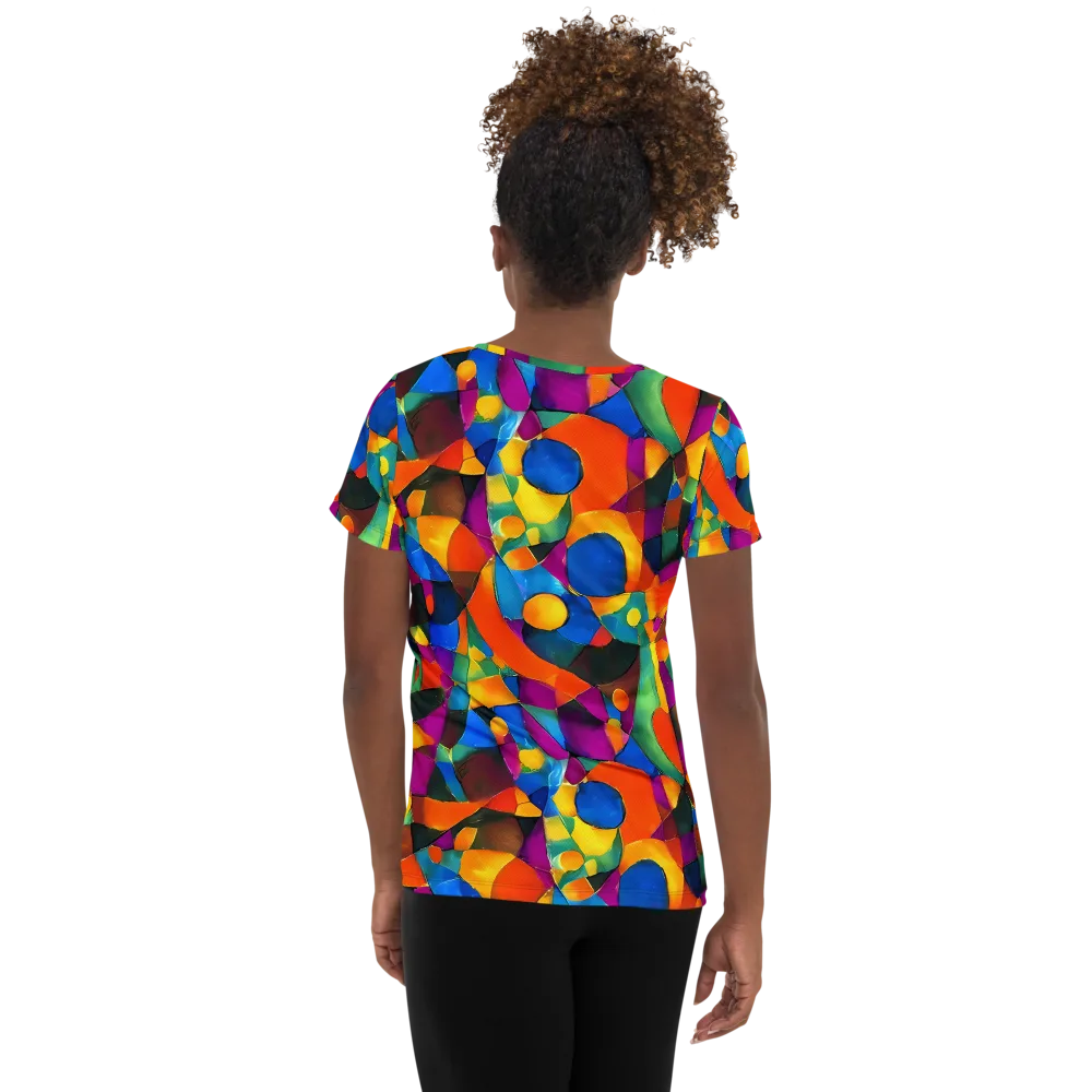 Galactic Jigsaw on Women's Athletic T-Shirt — Back