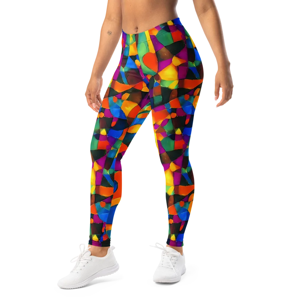 Galactic Jigsaw on Leggings — Left Front