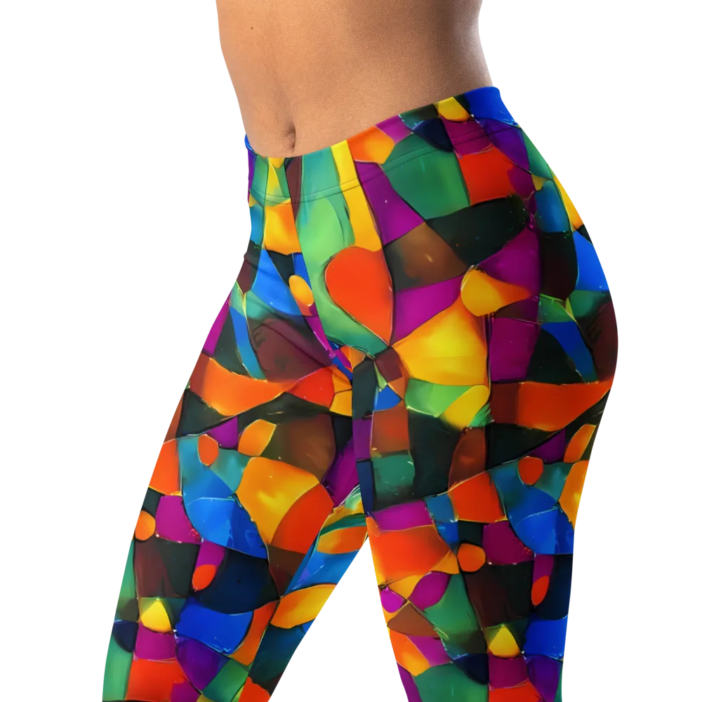 Galactic Jigsaw on Leggings — Left Front