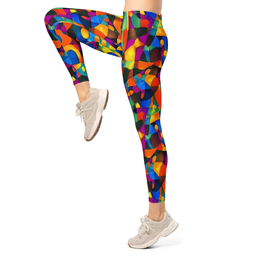 Galactic Jigsaw on Leggings — Left