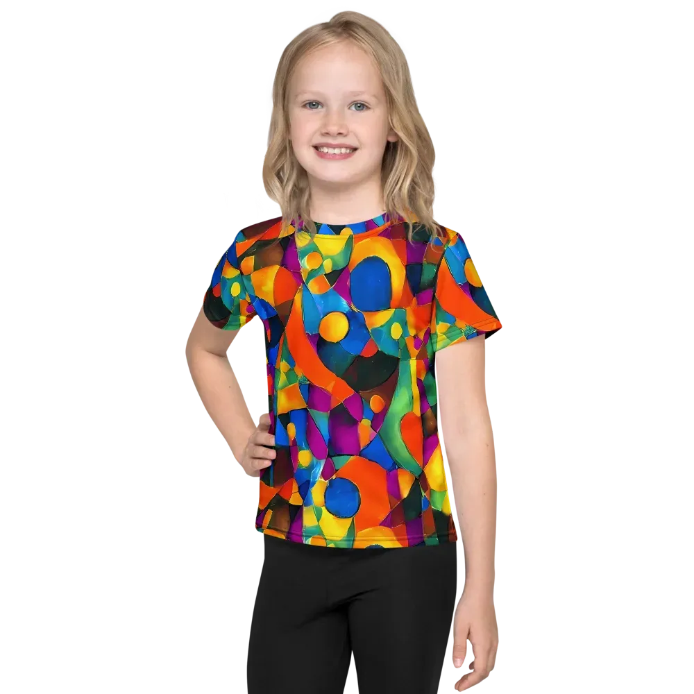 Galactic Jigsaw on Kids Crew Neck T-Shirt — Front