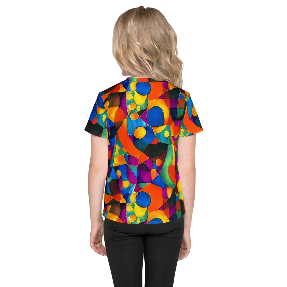 Galactic Jigsaw on Kids Crew Neck T-Shirt — Back