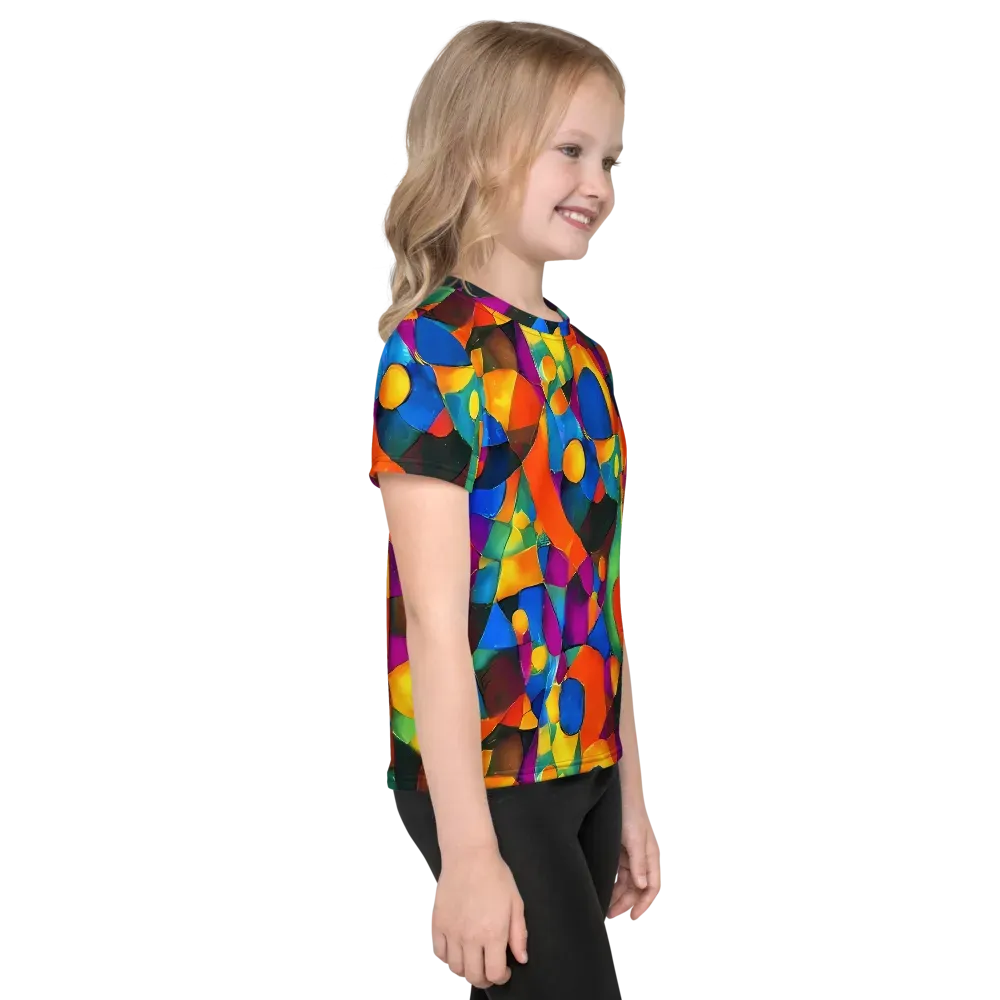 Galactic Jigsaw on Kids Crew Neck T-Shirt — Right