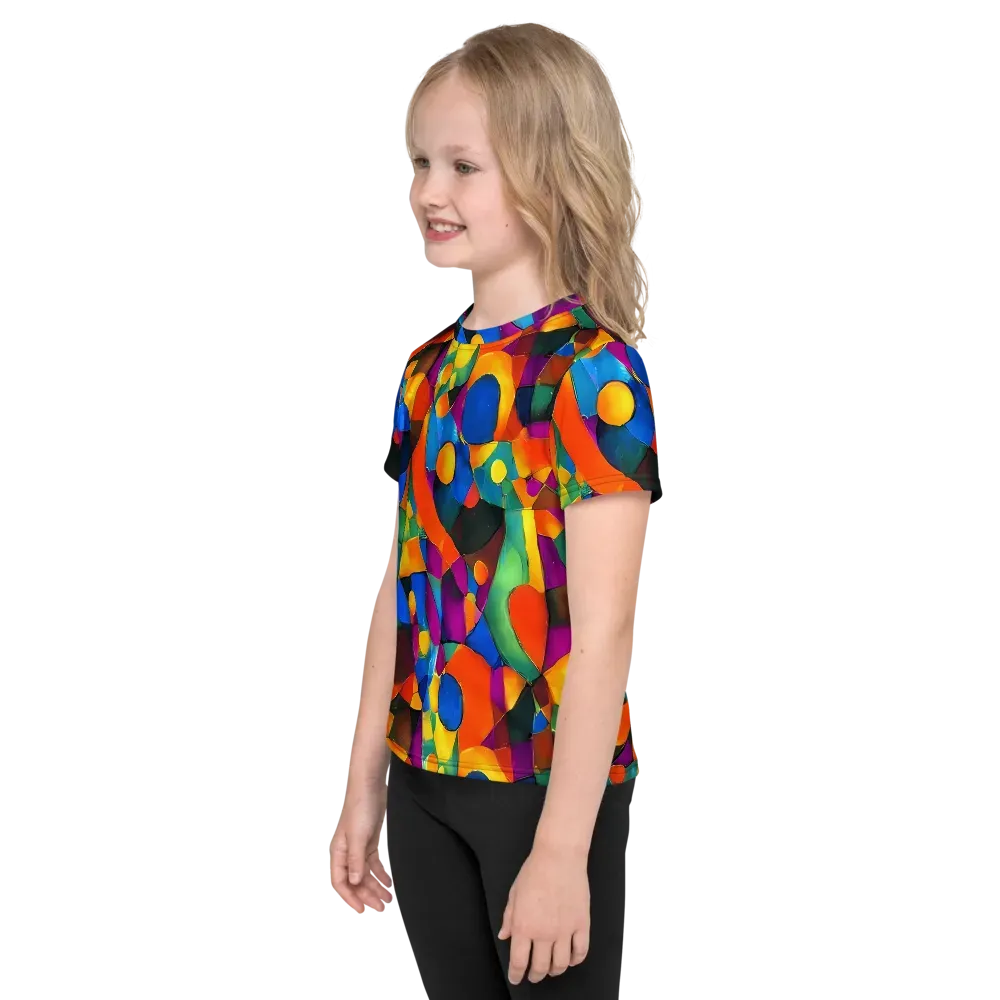 Galactic Jigsaw on Kids Crew Neck T-Shirt — Left