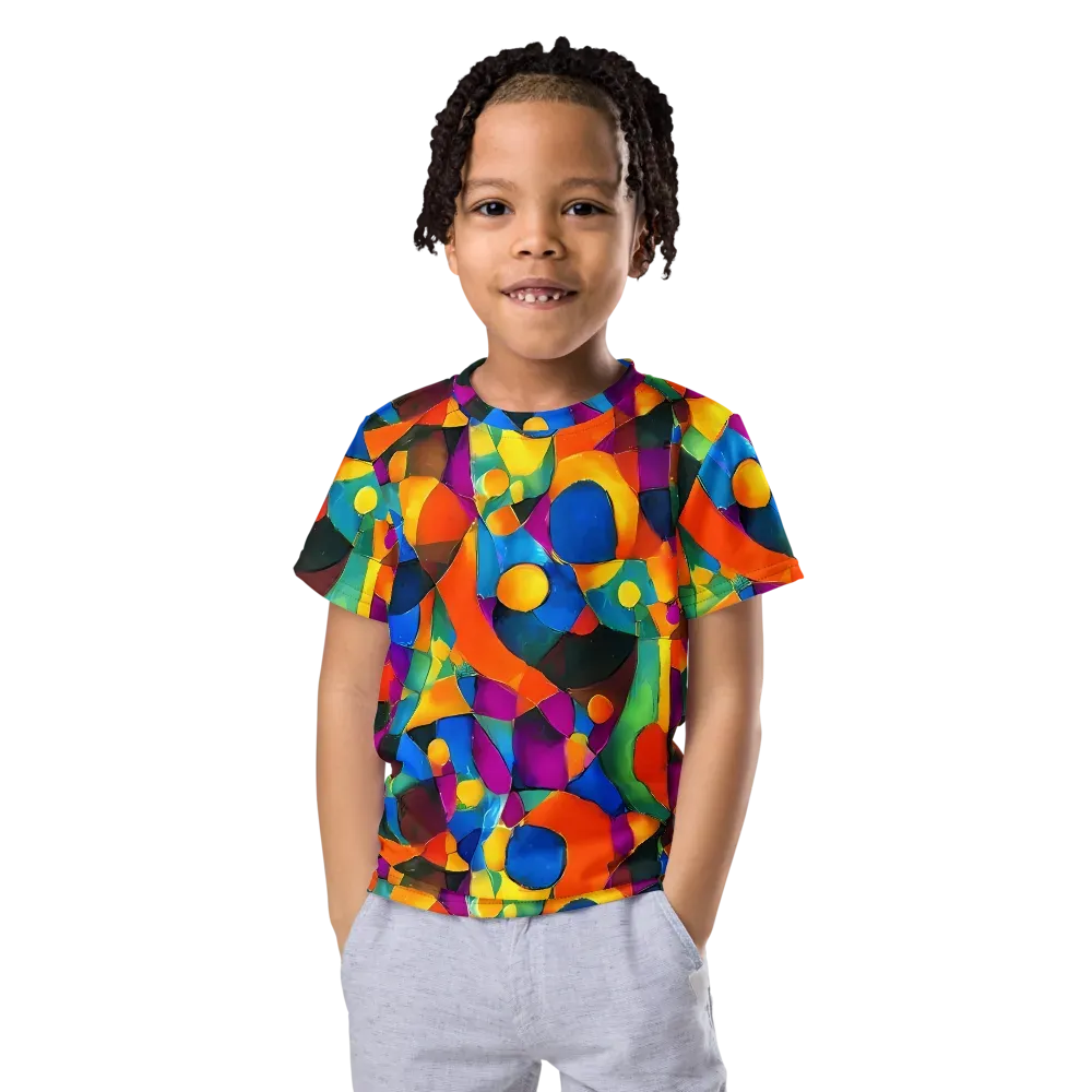 Galactic Jigsaw on Kids Crew Neck T-Shirt — Front