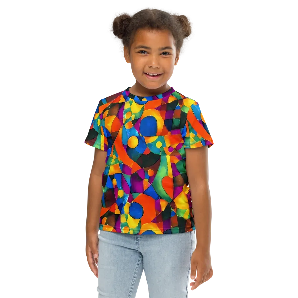Galactic Jigsaw on Kids Crew Neck T-Shirt — Front