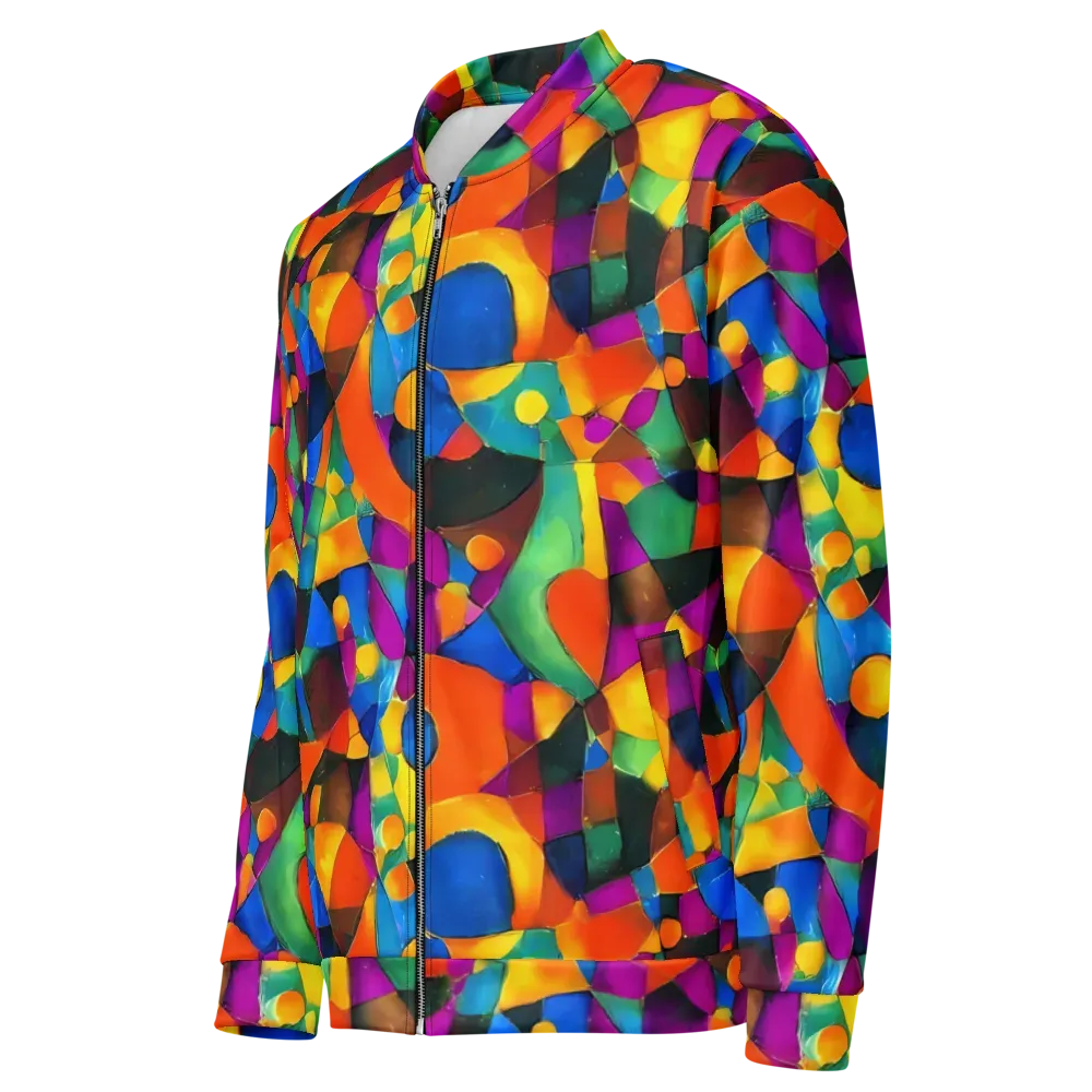 Galactic Jigsaw on Bomber Jacket — Left Front