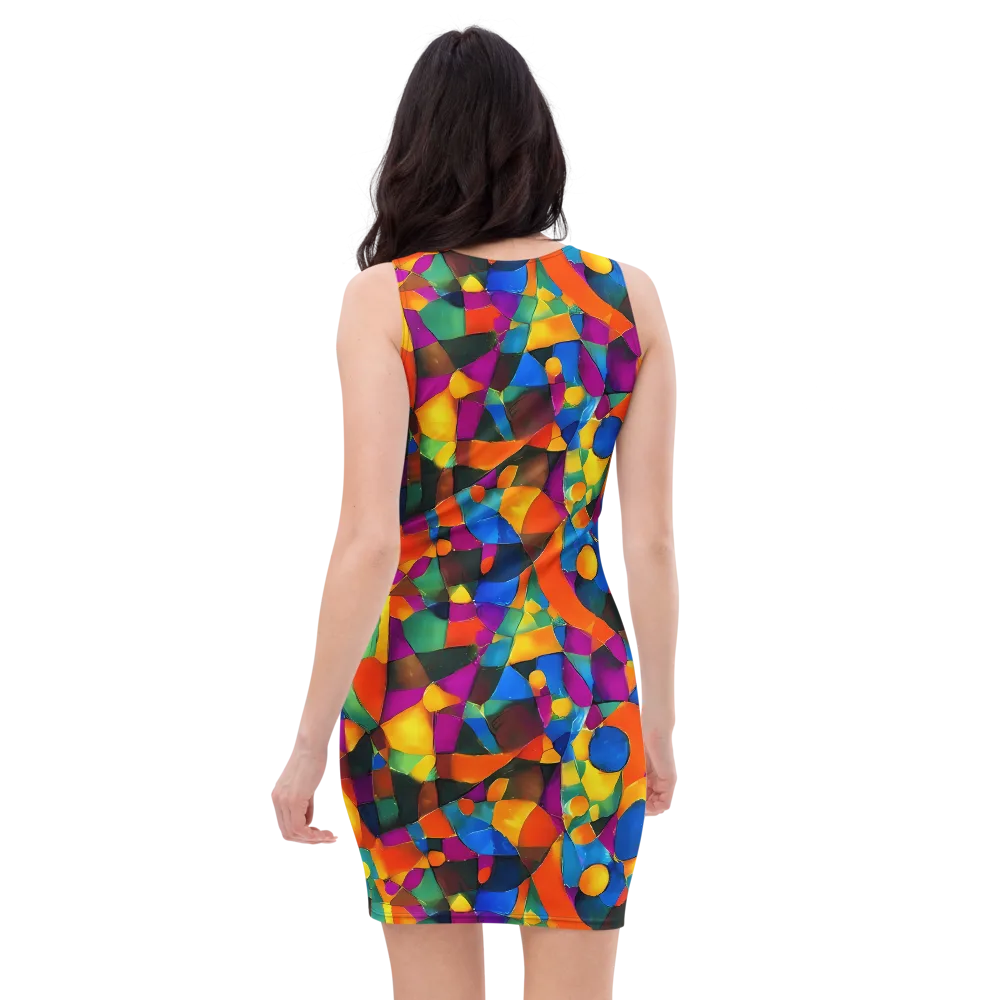 Galactic Jigsaw on Bodycon Dress — Back