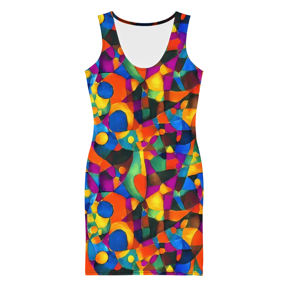 Galactic Jigsaw on Bodycon Dress — Front