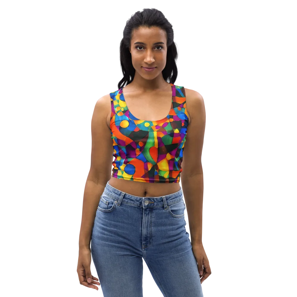 Galactic Jigsaw on Crop Top — Front