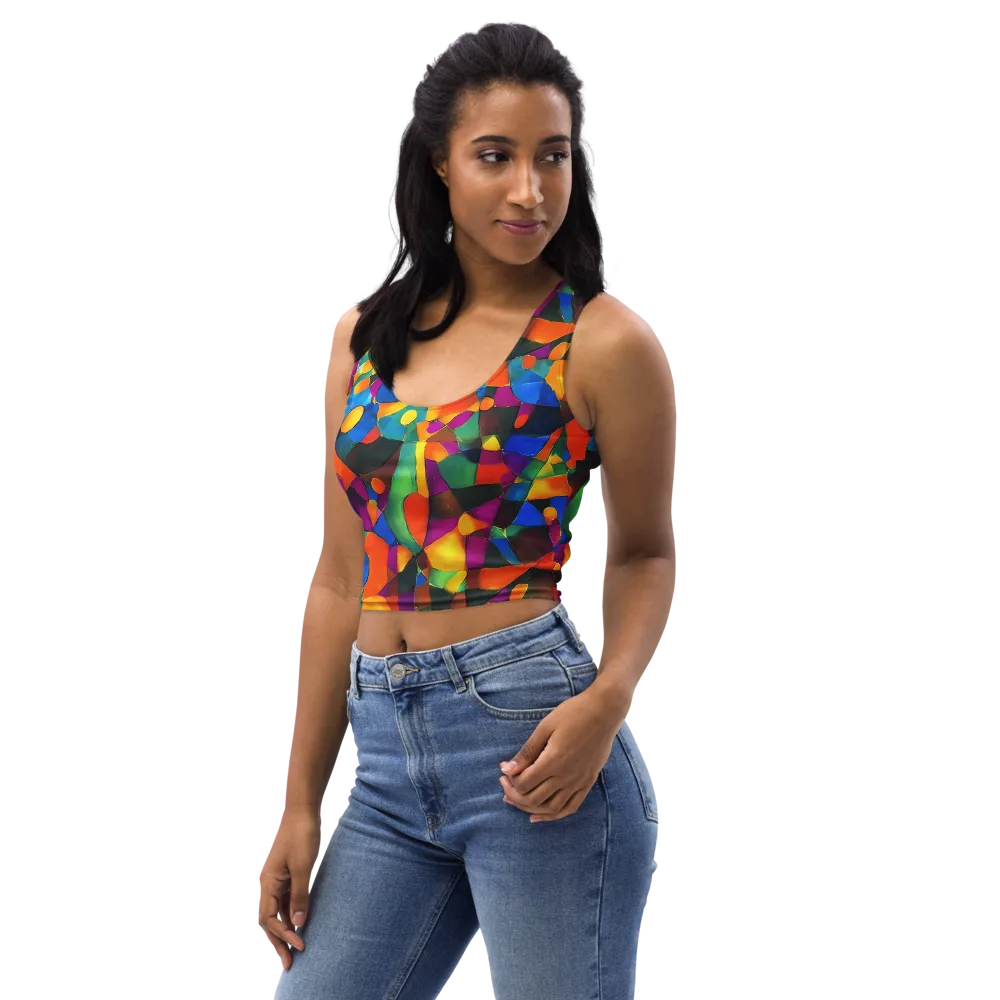 Galactic Jigsaw on Crop Top — Left Front