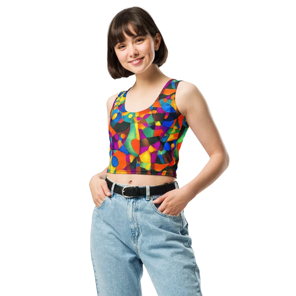 Galactic Jigsaw on Crop Top — Front