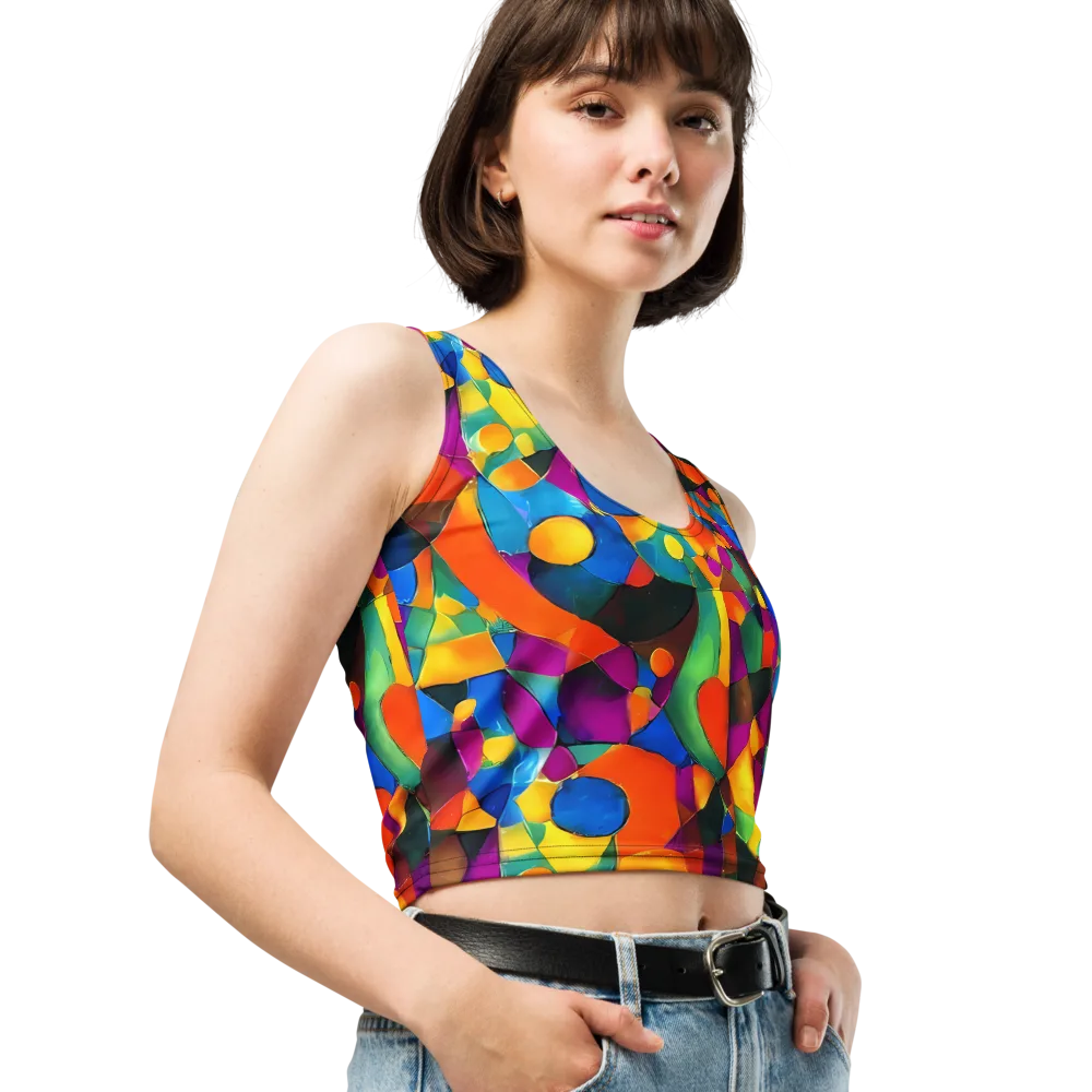 Galactic Jigsaw on Crop Top — Right Front