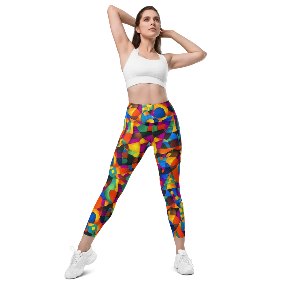 Galactic Jigsaw on Leggings with Pockets — Front