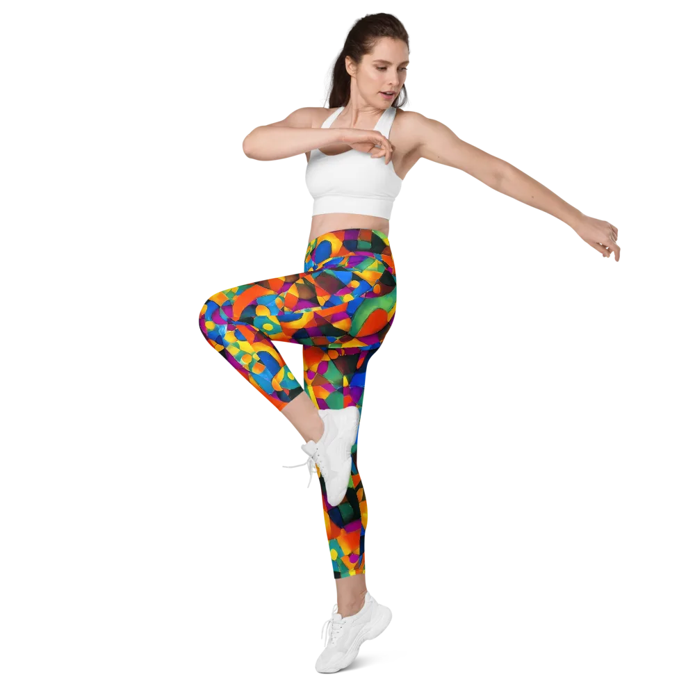 Galactic Jigsaw on Leggings with Pockets — Left Front