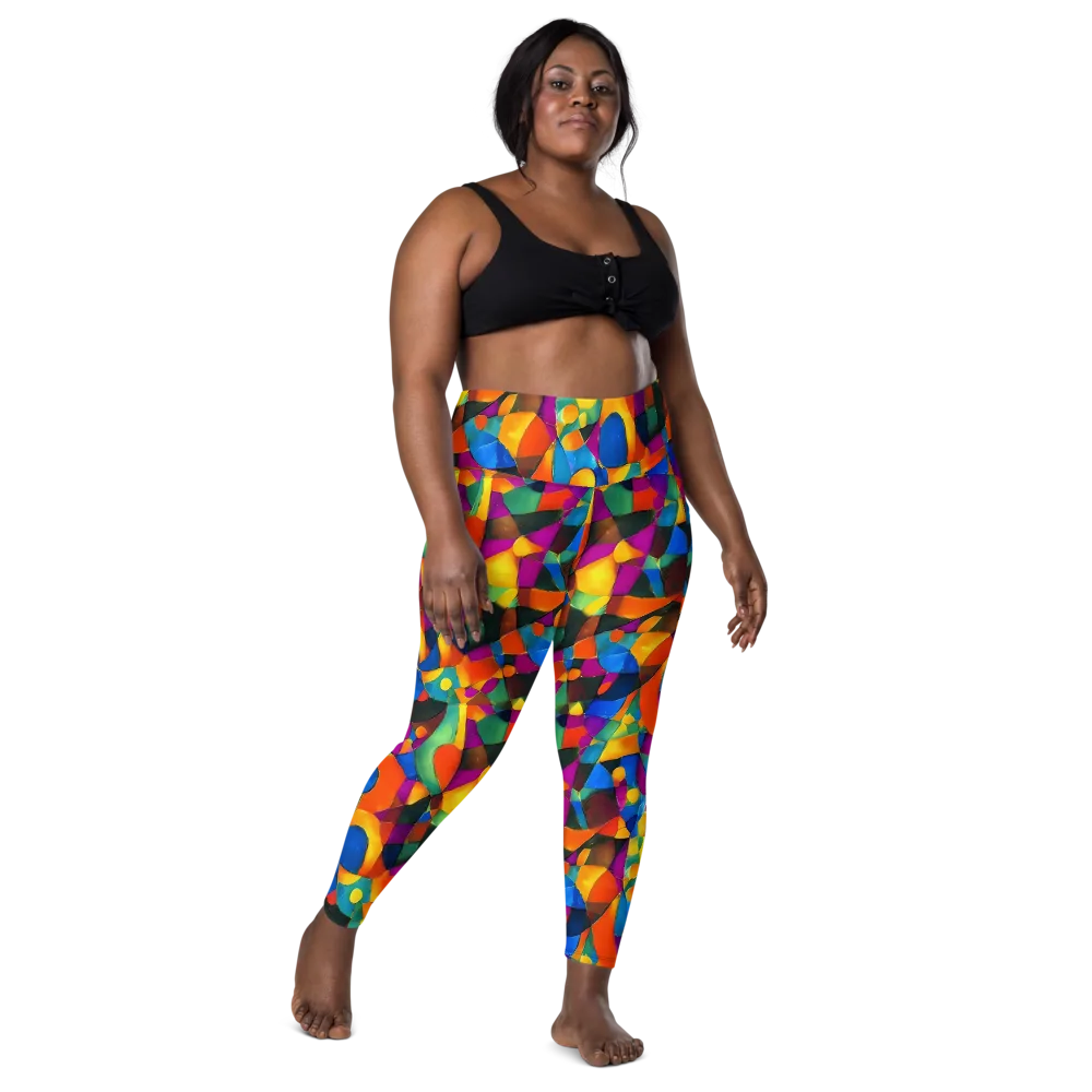 Galactic Jigsaw on Leggings with Pockets — Front