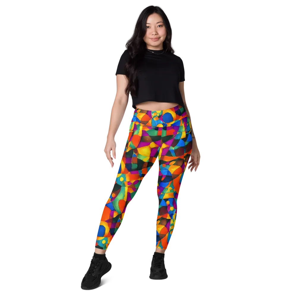 Galactic Jigsaw on Leggings with Pockets — Front