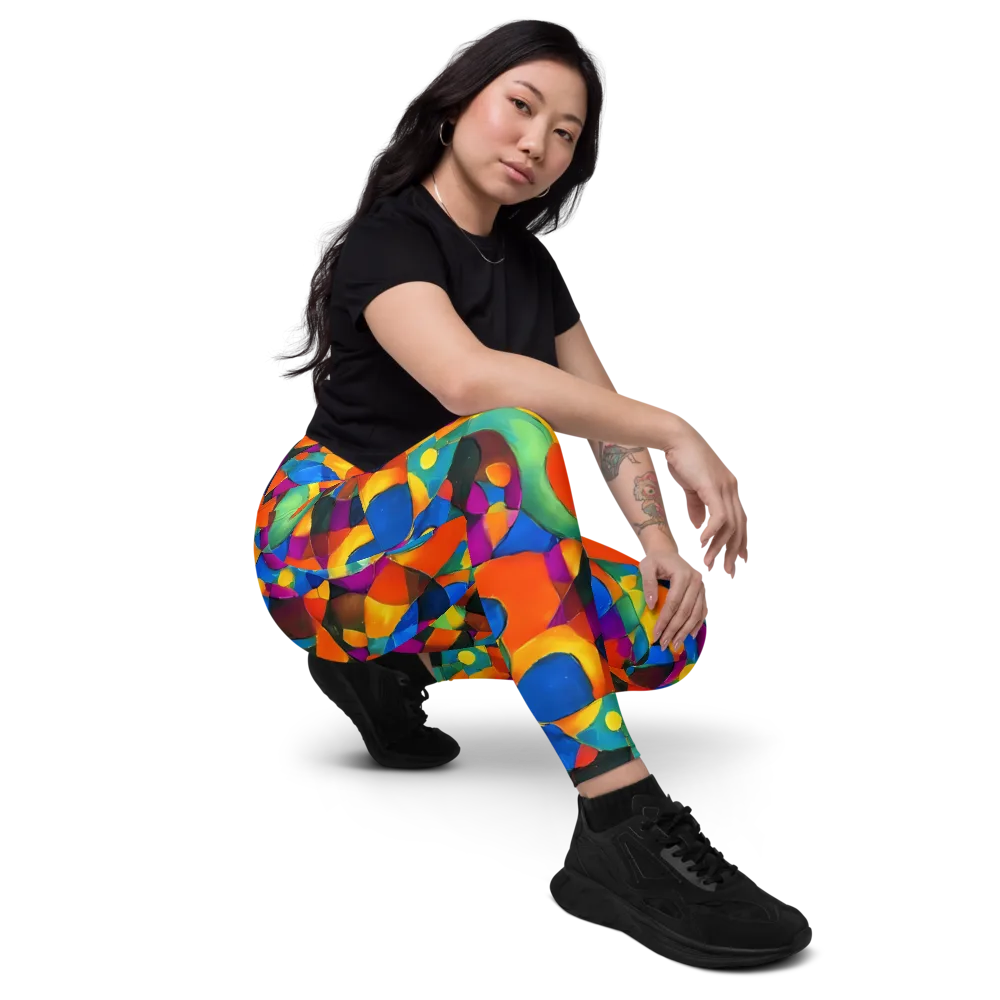 Galactic Jigsaw on Leggings with Pockets — Right Front