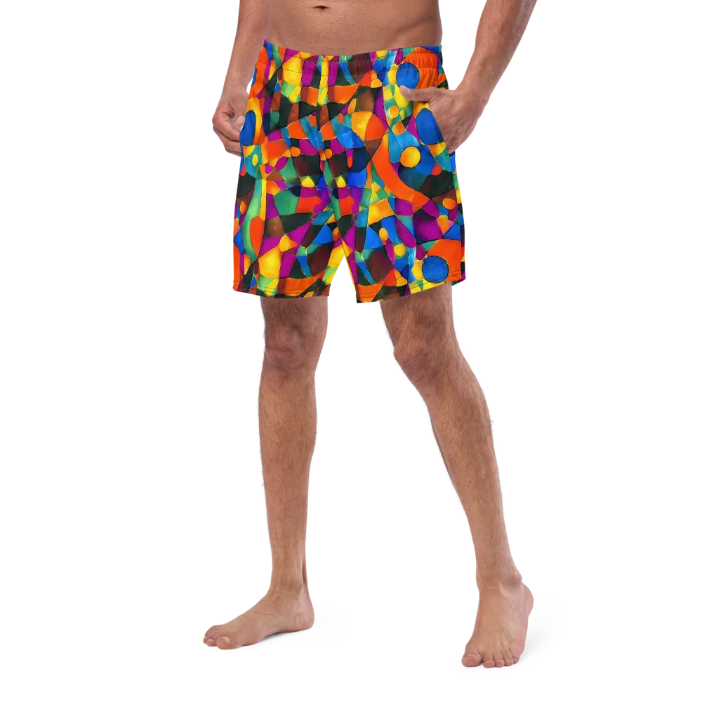 Galactic Jigsaw on Swim Trunks — Left Front
