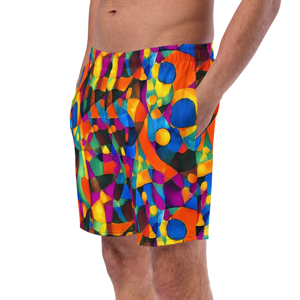Galactic Jigsaw on Swim Trunks — Left Front