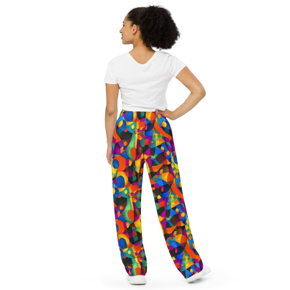 Galactic Jigsaw on Wide-Leg Pants — Back