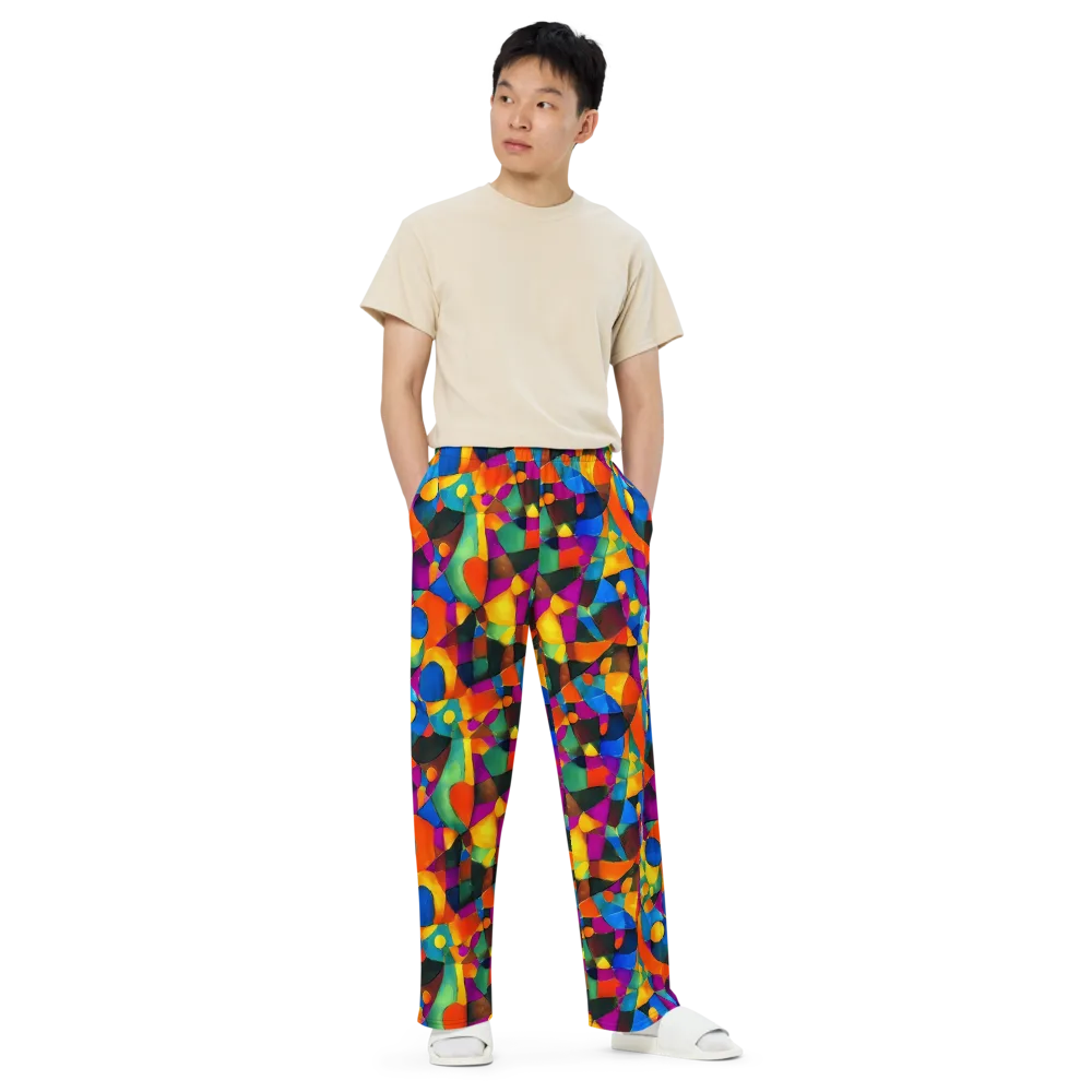 Galactic Jigsaw on Wide-Leg Pants — Front