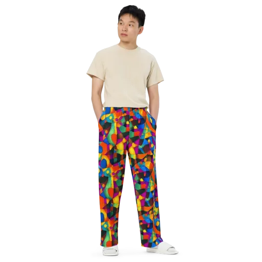 Galactic Jigsaw on a Wide-Leg Pants