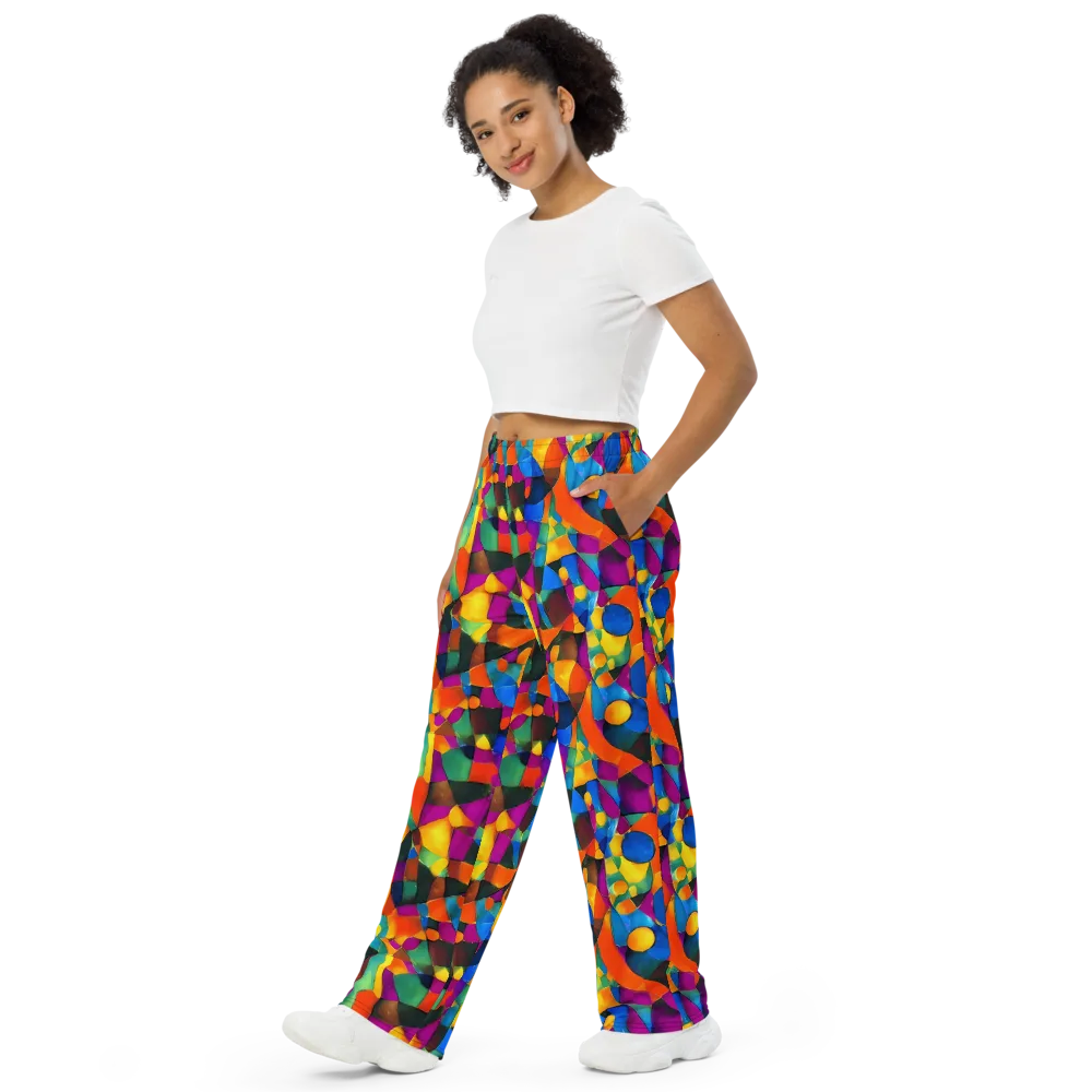 Galactic Jigsaw on Wide-Leg Pants — Left Front