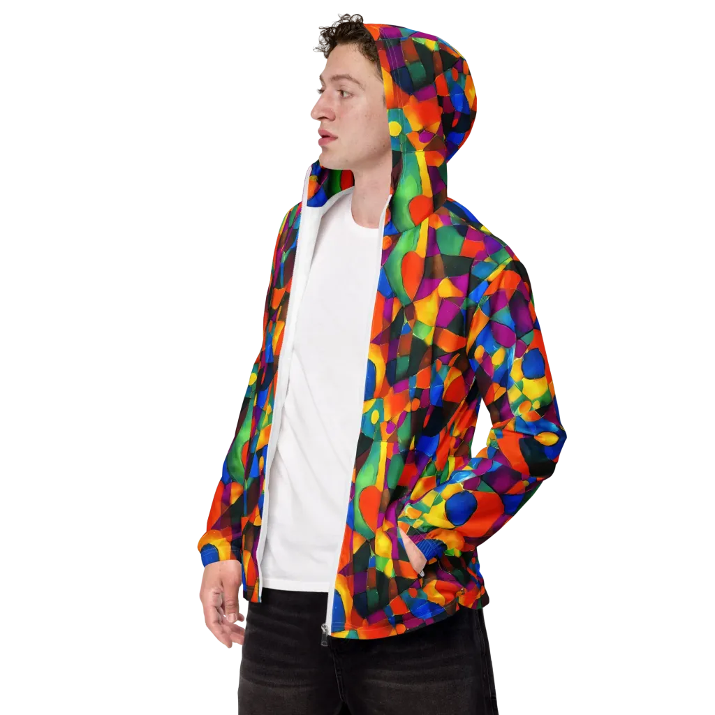 Galactic Jigsaw on Men's Windbreaker — Left Front