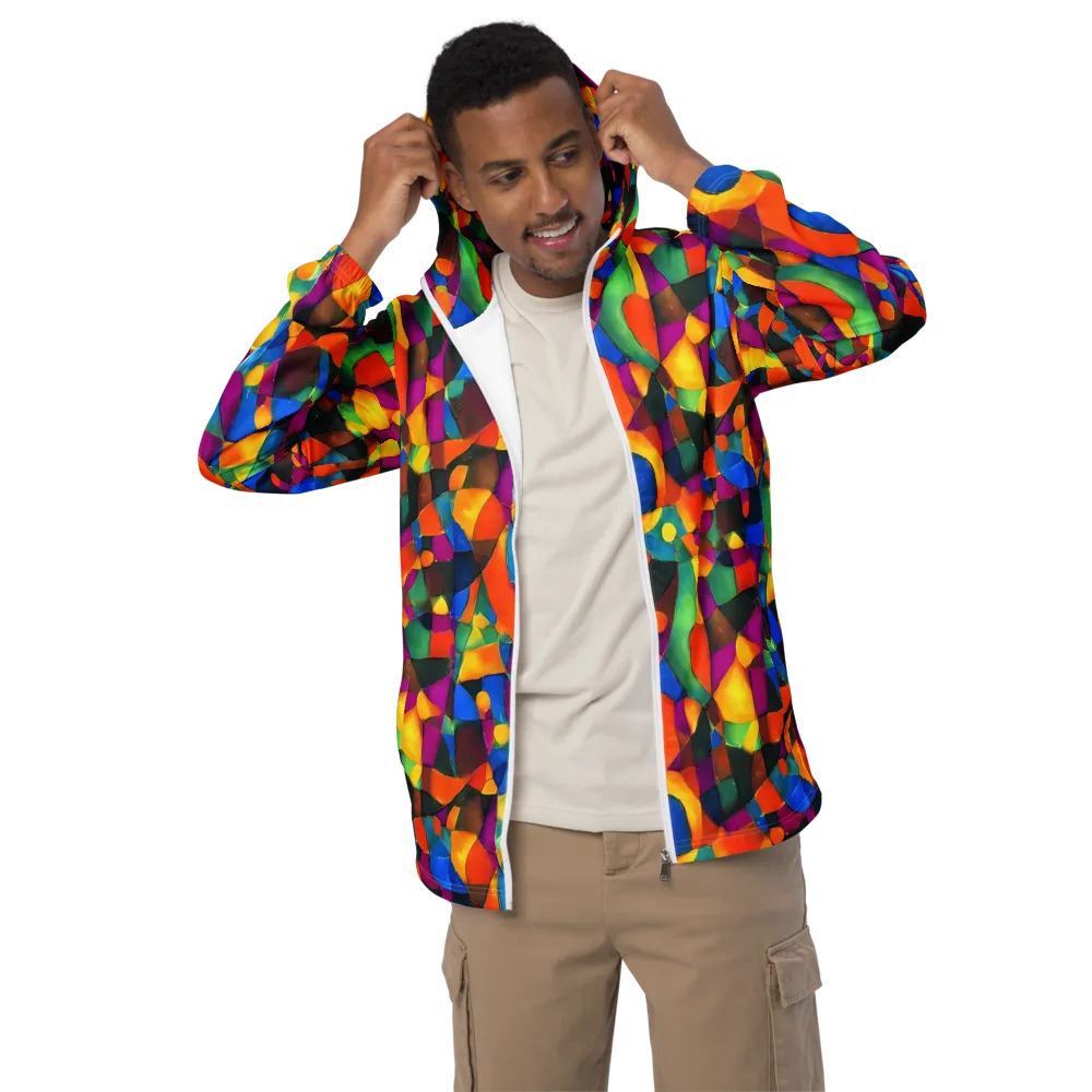 Galactic Jigsaw on Men's Windbreaker — Front