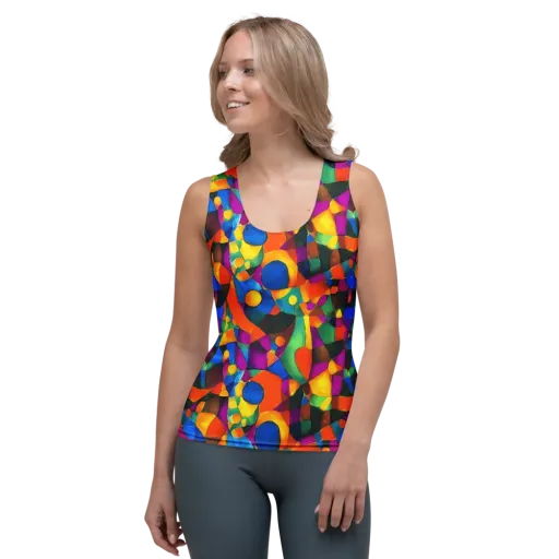 Galactic Jigsaw on a Women's Tank Top