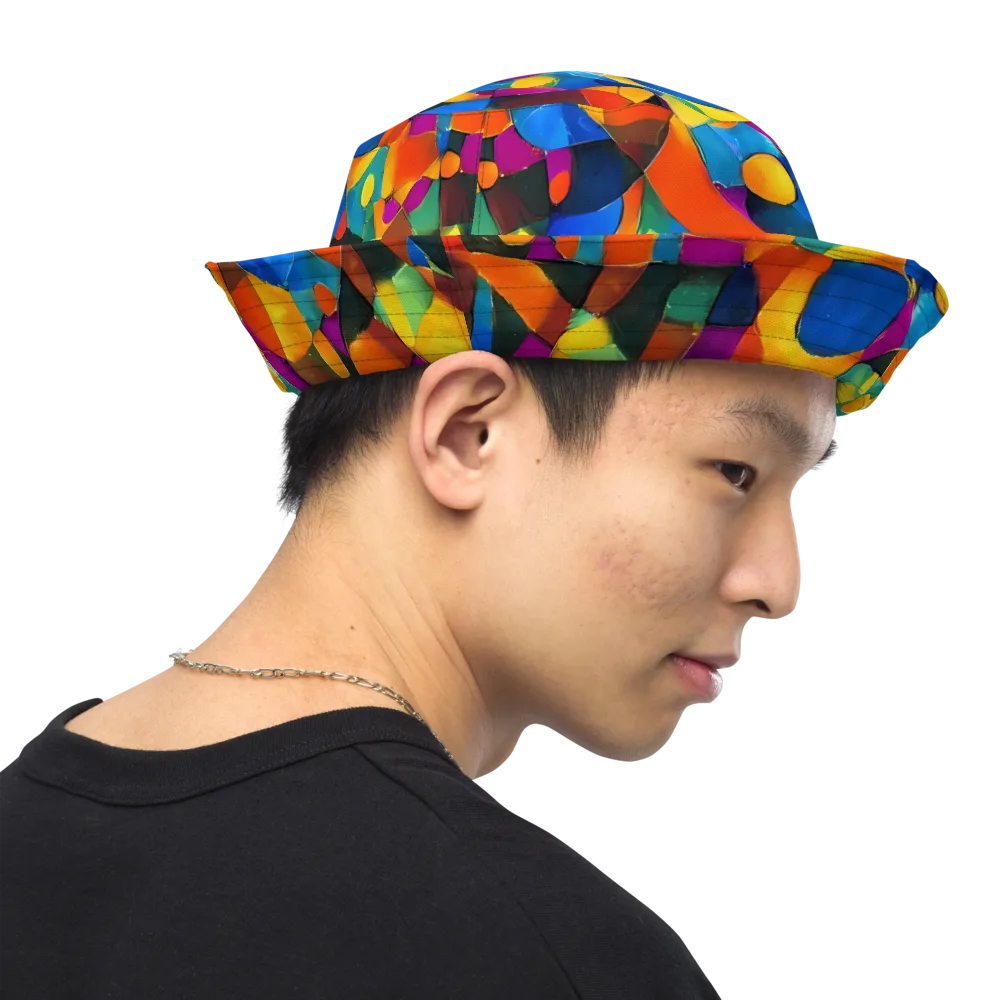 Galactic Jigsaw on Reversible Bucket Hat — Right Outside
