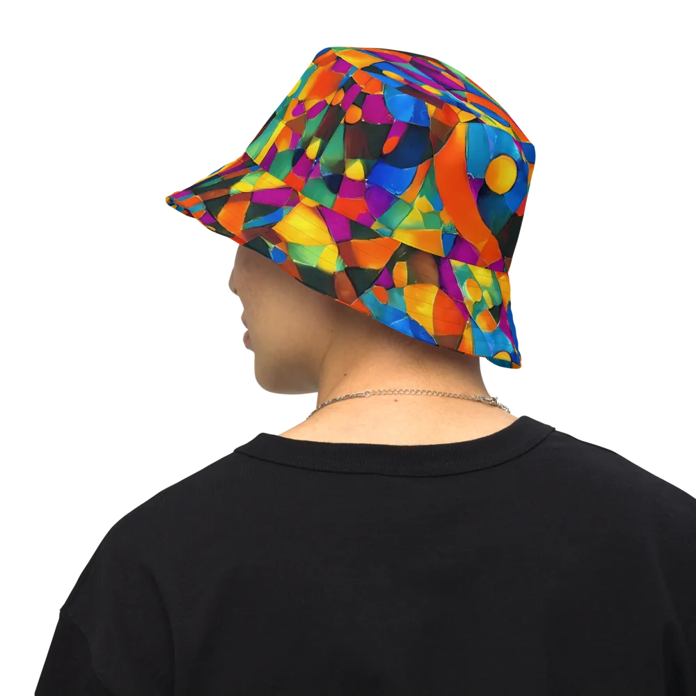 Galactic Jigsaw on Reversible Bucket Hat — Back Inside