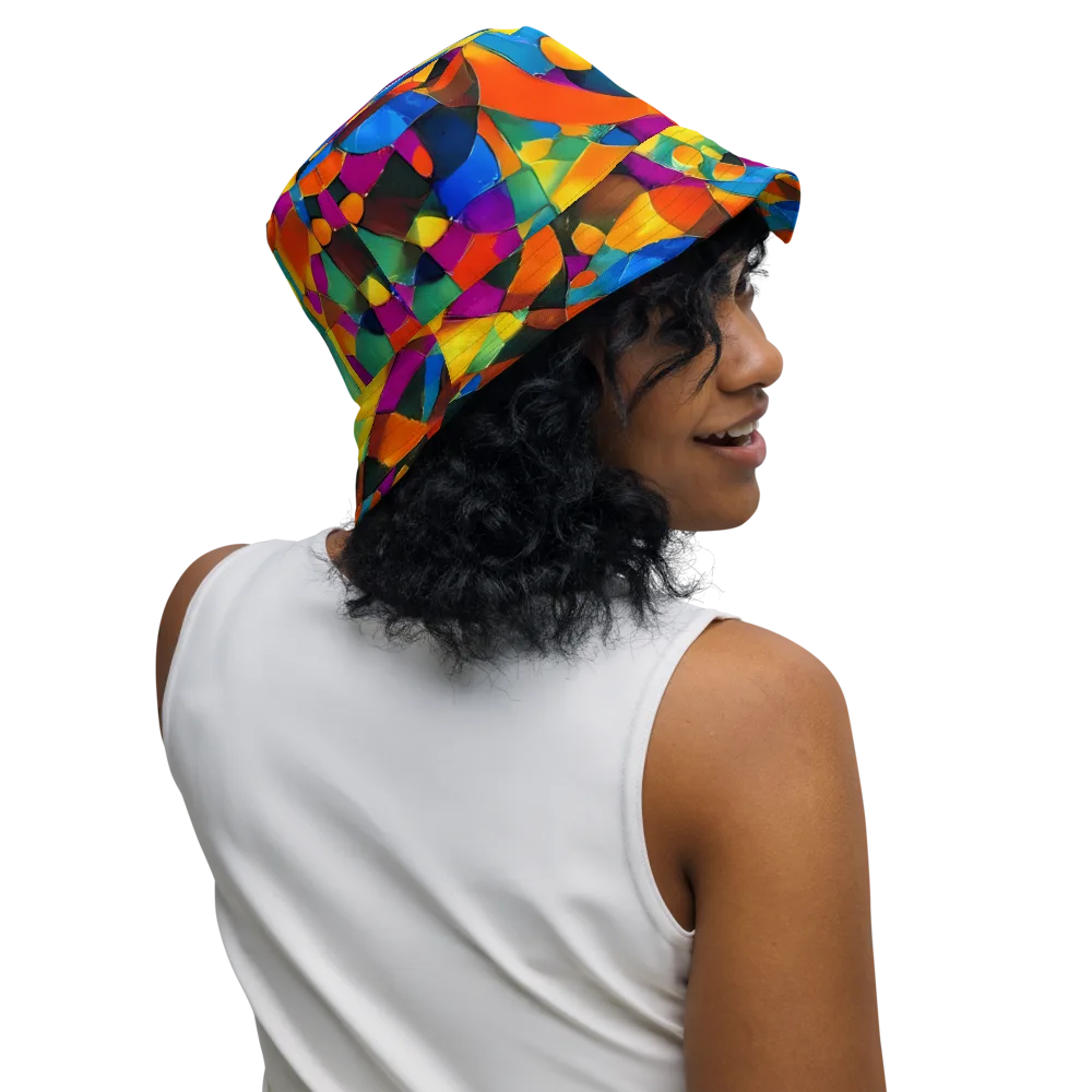 Galactic Jigsaw on Reversible Bucket Hat — Right Outside