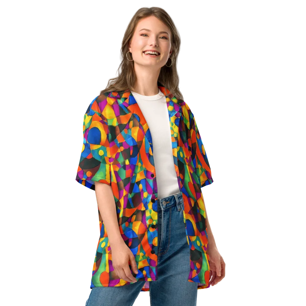 Galactic Jigsaw on Button Shirt — Front