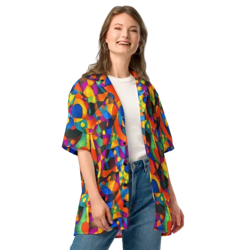 Galactic Jigsaw on a Button Shirt
