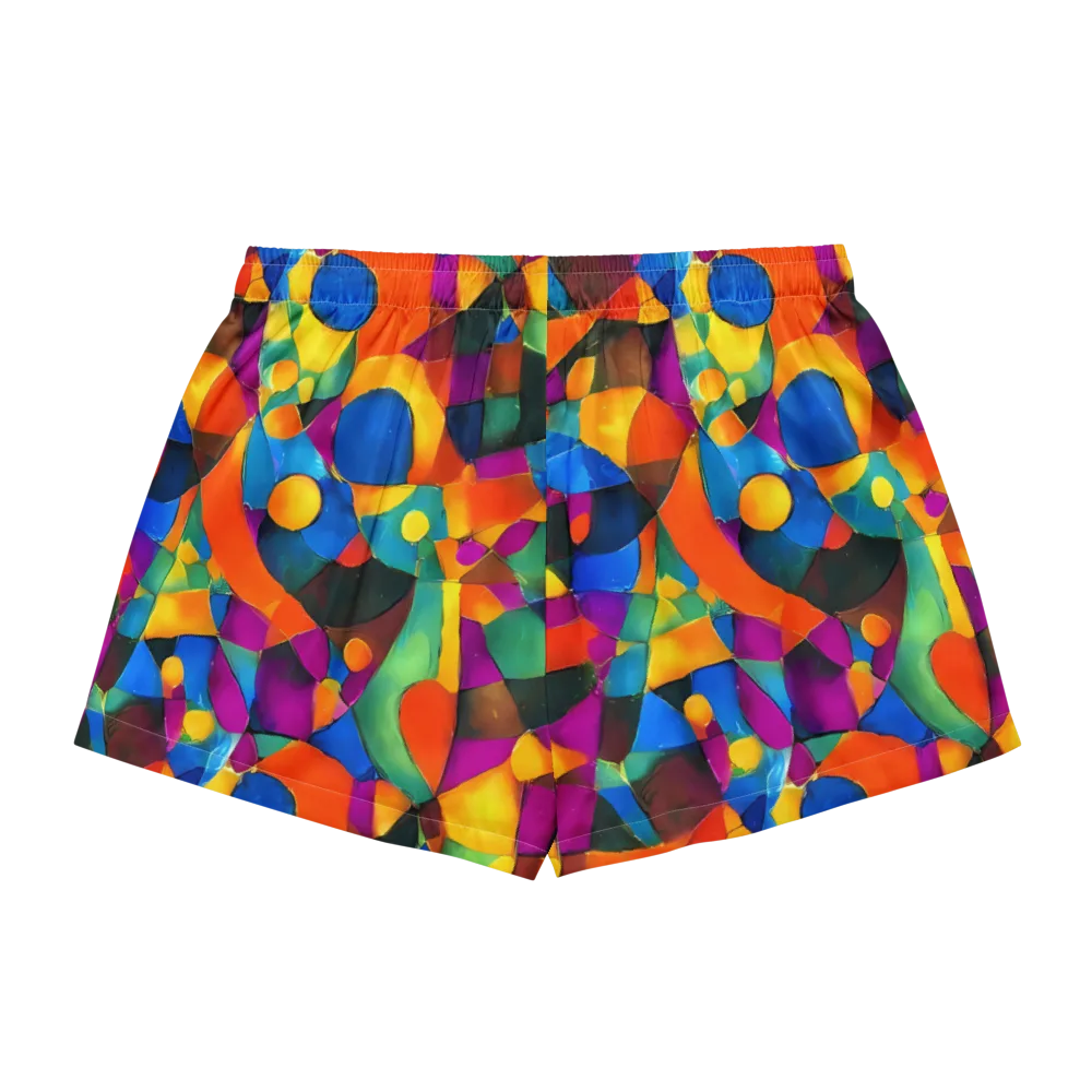 Galactic Jigsaw on Women's Pajama Shorts — Back