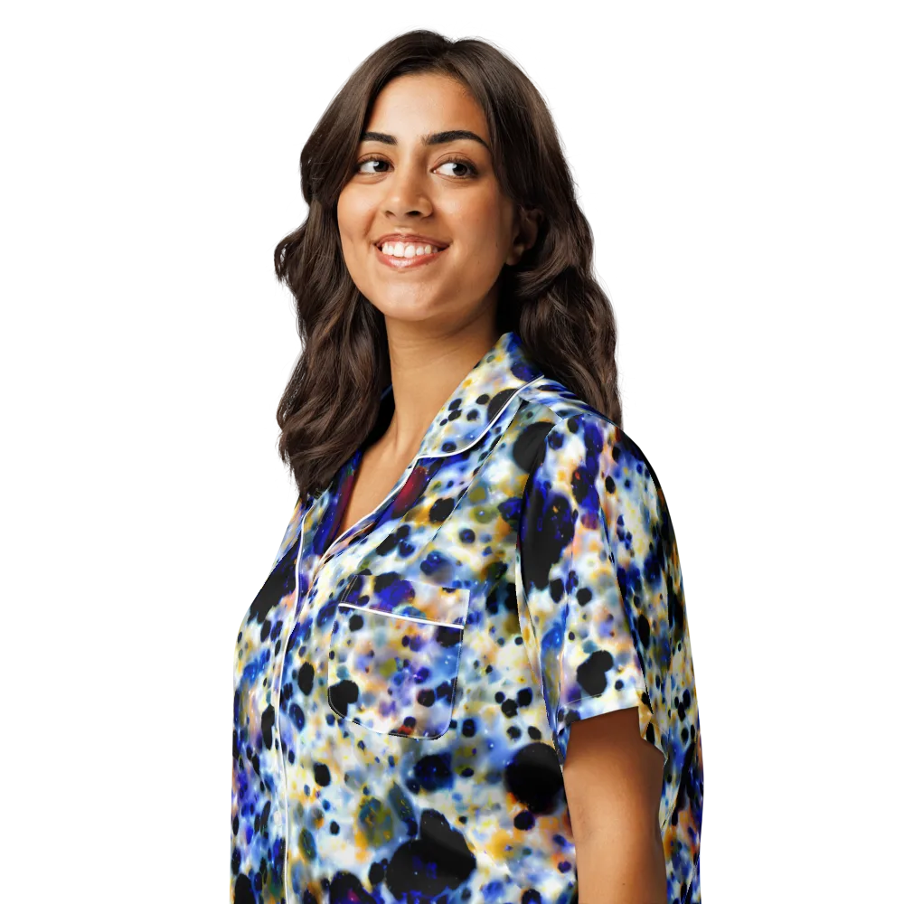Tarbell Haze on Women's Short Sleeve Pajama Top — Left Front