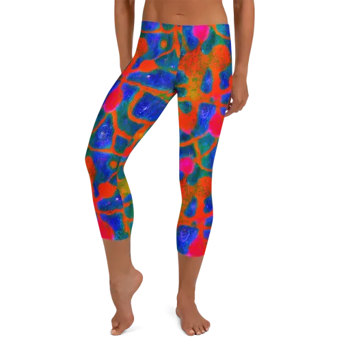 Vibrant Mosaic on a Capri Leggings