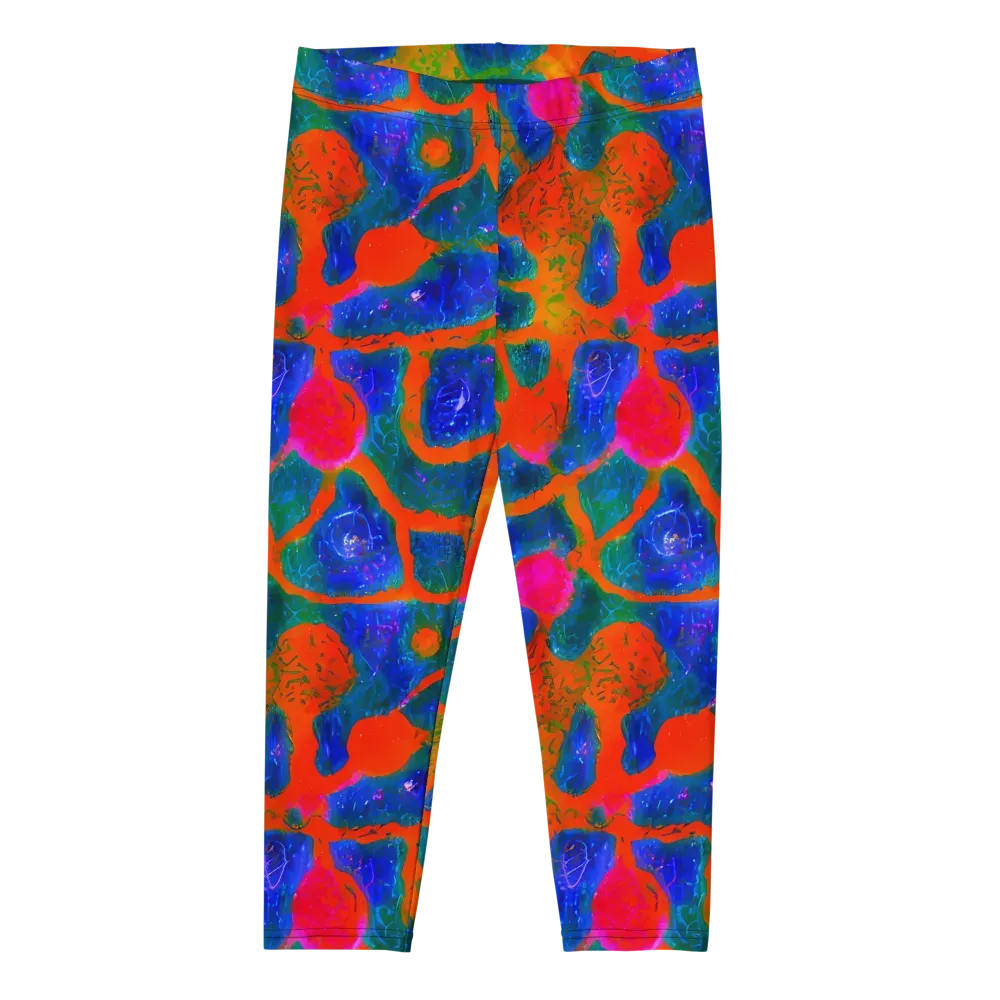 Vibrant Mosaic on Capri Leggings — Front
