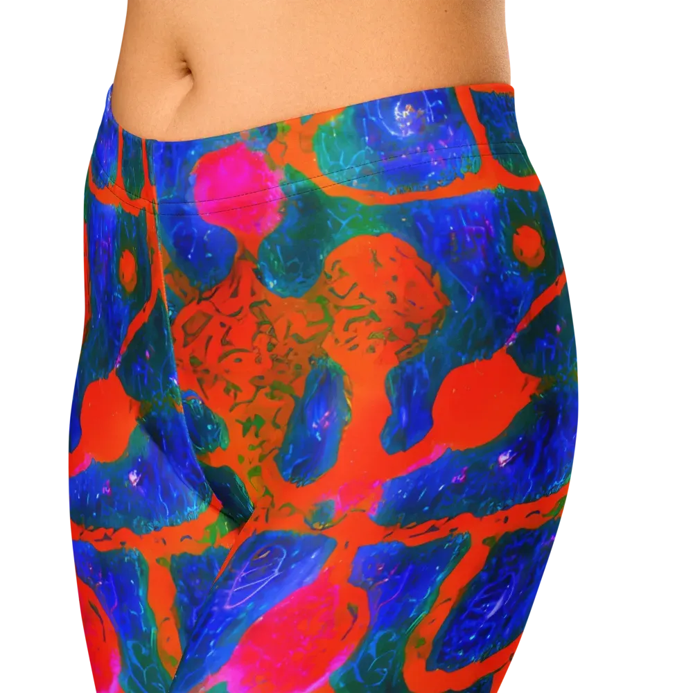 Vibrant Mosaic on Capri Leggings — Zoomed-in