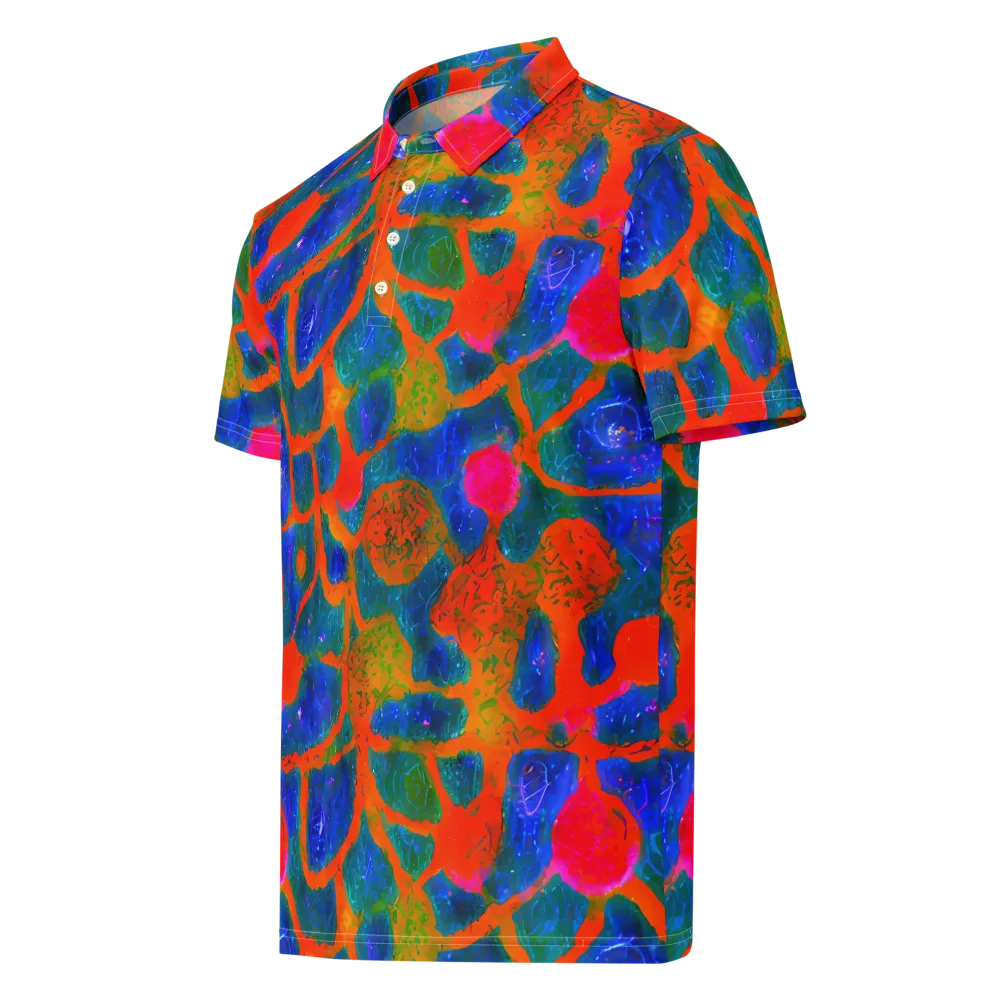 Vibrant Mosaic on Men's Slim Fit Polo Shirt — Left Front